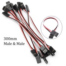 RC서보 아두이노서보모터 10 개몫 jr 플러그 서보 비행기 quadcopter 자동차 트럭 완구에 대 한 남성에 100150200300mm 서보 연장 케이블 리드 와이어 남성, 10pcs 300mm 케이블