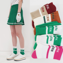 마크그린 스완 3족세트 여성 골프 양말 바닥 두꺼운양말 테니스양말 중목, 10.베이지3족