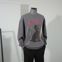 리버클래시 오버핏 티셔츠 레터링 아트워크 워싱 스웻셔츠 차콜그레이 LIW41922CY