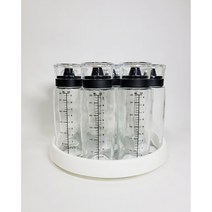 (선물세트)플레로 시노글라스 300ml 오일병 양념병 회전 트레이, (세트)플레로시노글라스9P+회전트레이(소)1P