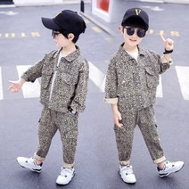 다솜 주니어 남아 가을 레오파드 스타일 상하 세트 바지세트