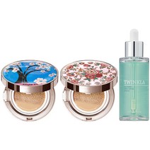 [쿠션15g+쿠션15g+앰플50ml] 스타일71 60%세럼 [건성 피부 추천] 미스트 쿠션 [17호 21호 23호], 1개, 로즈장미21호+체리블라썸블루21호(건성)+앰플