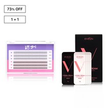 1+1 속눈썹 컬링2-STEP, 속눈썹 펌 풀키트, 블랙 엣지 A타입 + 언더, 12mm