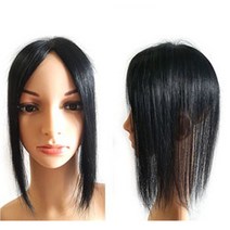 긴머리용 불파트 30cm 인모 정수리부분가발, 우레탄 30cm-(자연검정)