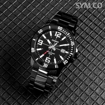 올블랙 스포티 다이버 디자인시계 MTP-VD01B-1B