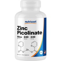 뉴트리코스트 아연 피콜리네이트 50mg 캡슐 240캡슐 1서빙 50mg 240회분 Zinc Picolinate Capsules [50 MG] [240 CAPS], 240정