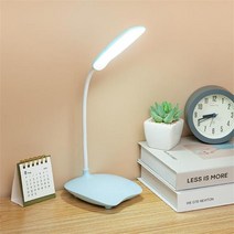 사무실 룸 테이블 조명 USB 충전식 터치 LED 스탠드 어린이 책상 램프 탑 랜턴 학생 공부 독서 책, 03 Blue