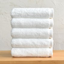 [코튼앨리] 호텔 수건 40수 200g 코마사 타올, 5장, 화이트