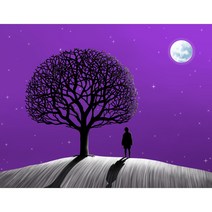 보라빛밤 몽환적인 예쁜 달 그림 액자 peaceholic, 10P (﻿53cmX41cmX2cm)