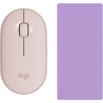 로지텍 페블 무선 마우스 M350, 마우스 + 패드, 핑크