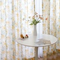 [천삼백케이] [바이지미] 미스티 플라워 커튼(가로 135cm x 세로151-230cm)-아일렛