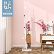 원룸 거울 옷장 키큰 싱글 낮은 간이 틈새 거울 옷 수납장 행거 오픈형 슬라이딩 조립식, 기타, 아니, 타원+회전+선반+큰받침+화이트