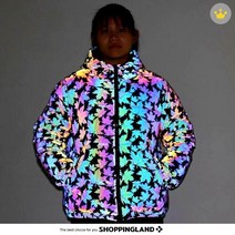 여성점퍼 야광 패딩점퍼 채색 후드 반사복 여자