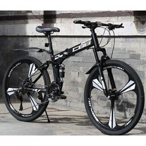 24인치 산악자전거 접이식 24단 라이딩 경주 비포장, 흑백(익스트림에디션)24단24인치