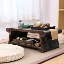 전통 찻상 손님 다과상 미니 낮은 작은 티 테이블 술, 기본형 L사이즈 80x40x33