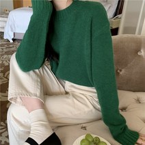 케익 룩앳 라운드 여유로운 스웨터 긴팔 니트 S421