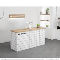 카운터계산대 인포메이션 카운터 테이블 학원인포데스크 미니 호텔안내데스크 카운터디자인 데스크 카페 도서관 카운터 카운터 테이블, 90x55x100cm, 스몰플랫폼/아사우드+메쉬체크