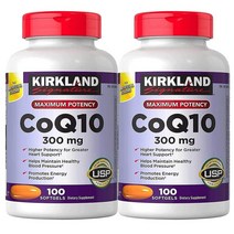 (2팩)Kirkland 커클랜드 코큐텐 항산화 혈압 건강 300 mg 100 캡슐