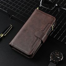 사이드월 라운지쉘터 레이어닝 카라반삼성 갤럭시 Z 폴드 2 5G Meganetic PU 가죽 커버 케이스 카드 슬롯, 02 Brown
