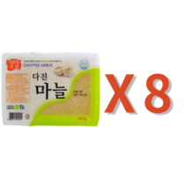 그린촌 국산 국내산 냉동 다진마늘 400g 2팩 3팩 꼭지제거 오전 11시 주문마감, 400g x 8 팩