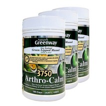 네이쳐스그린웨이 아스로캄 뉴질랜드 초록입홍합 Arthro-Calm 3750mg 180캡슐 3개