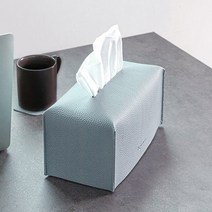 파스텔 인조가죽 각티슈케이스 5color 거실 침실 서재 각티슈 커버 디스펜서, 05.스카이블루