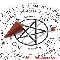 펜듈럼 Dowsing 영적 점술 천연 자수정 석영 스톤 레이키 힐링 진자 목걸이 쥬얼리 선물용 7 차크라, 31 Red Goldstone