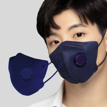에어에이드 밸브형 30매 일회용 퍼스널컬러 숨쉬기편한 새부리형 2D 마스크 중형, 중형 네이비, 30개, 1개입