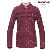 [이동수골프] 이동수 골프웨어 여성 긴팔 피케 티셔츠 와인 F0DTS0810-X1