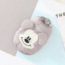 강아지 외출복 외투 자켓 애견옷디즈니 애완 동물 개 옷 겨울 따뜻한 미키 마우스 자켓 코튼 작은 중형 조, 03 Gray_03 M