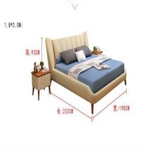 침대 프레임 저상형 더블 15 또는 18 m 도착 단단한 나무 패브릭 부드러운 침실 가구 CE100, 180X200cm
