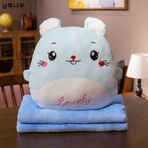 캐릭터 쿠션 사무실 쿠션 쓰리인원 빈 학생 손난방 쿠션 낮잠 베개 에어컨 담요 도매 주문 제작 가능, 쥐, 손뜨개 쿠션 뒤 지퍼(35*35cm)