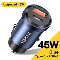 시거잭충전기 화물차 차량 고속 C타입 USB 멀티 2구 에거 30W 자동차 빠른 QC PD SCP 5A 유형 C 충전 14 13 화웨이 삼성 Xiaomi, 6.Blue 45W A To C