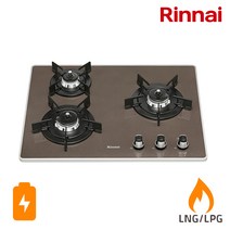 카라멜브라운 빌트인 3구 컬러 가스레인지 (RBR-P3531BD) 건전지교체형, 도시가스-(LNG), 필요없음