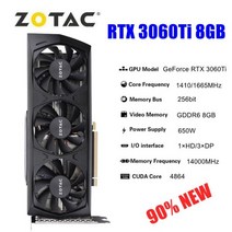 ZOTAC RTX 3070 8GB 비디오 카드 GPU 그래픽 카드, RTX 3060Ti 8GB