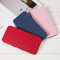 EAGLE PEAK 악어 무늬 PU가죽 롱 남성 여성 지갑 커버 마술 지갑 초슬림 지갑 카드 가방