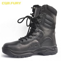 밀리터리부츠 발편한워커 미군군화 전투화 CQB.FURY 블랙 남성 군사 전술 부츠 발목 전투 통기성 육군 부츠 솔리드 레이스 업 가죽 신발 사이즈 38-46