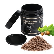 흡연 요리를위한 바베큐 우드 칩 애플 체리 호두 톱밥 흡연 용 80g 우드 칩 콜드 스모커 생성기 바베큐, 참나무, 1개
