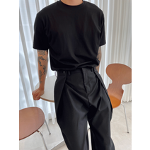 버튼 핀턱 와이드 슬랙스