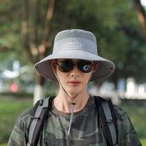 라온텐 남성 메쉬 등산 모자 버킷햇 사파리모자, 그레이