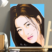 페인팅 수작업 팝아트 초상화 - 캔버스 부모님 커플 생일 기념일 웨딩 선물 거실 인테리어 아트버프, 01호 23x16cm 캔버스