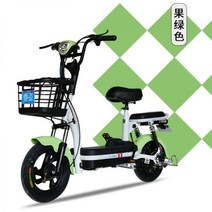 쿠마 전기차 간이형 전기자전거 리튬전지 48V 배터리, 완성차 순정 리튬이온 12A 60KM, 과록색