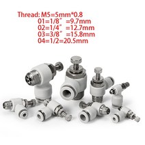 화이트 에어 피팅 공압 호스 1/4 1/2 6mm 8mm BSP 스레드 퀵 커넥터 커플링 기관 tpu pvc 실리콘 재질, [01] 4-M5 (4mm-M5), [02] PB, 02 PB