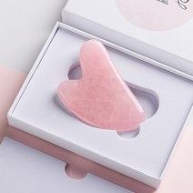 로즈쿼츠 괄사 마사지기 승모근 얼굴 바디 경락 림프순환 뒷목뻐근 붓기빼는법, 핑크로즈괄사_하트