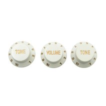 Ursmart 6mm(0.24인치) 직경용 3Pcs 기타 속도 제어 노브. 샤프트 포트 - 일렉트릭 기타용 볼륨 및 톤 버튼 교체 부품 2색, 설명, 아크릴, 화이트