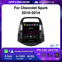 NAVIGUIDE-자동차 멀티미디어 플레이어 라디오 비디오 GPS 내비게이션 스테레오 쉐보레 스파크 2010-2014 안드로이드 10 카플레이 오토오디오, [03] C1-plus-6-128-4G, [01] 쿼드 코어