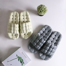 1+1 푹신한 퀼트 욕실화 미끄럼방지 욕실 슬리퍼 odda, qui(그린+그레이)