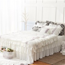 류금숙 여자의 마음 바이오워싱 광목프릴 차렵이불 베개 프릴침대커버 세트 SS/Q/K/SK