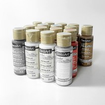 데코아트 메탈릭 펄 아크릴 물감 16색 펄 석고방향제 염료 색소 채색까메오캔들 미술 (공식 색상표 표시), 15.쉬머링 실버