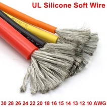 1M/5M 내열 케이블 30 28 26 24 22 20 18 16 15 14 13 12 10 AWG 울트라 소프트 실리콘 와이어 고온 플렉, 01 5 Meters_09 15AWG, 08 보라색